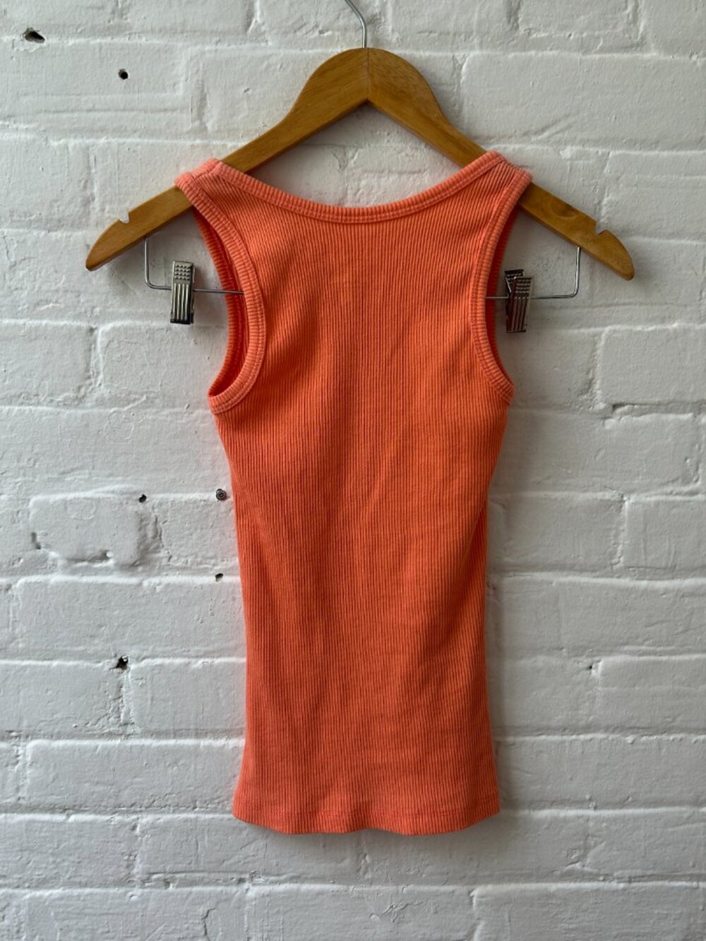 Orange Rhinestone Ribbed Tank XS Y2K Riviera Maya - Picture 7 of 9